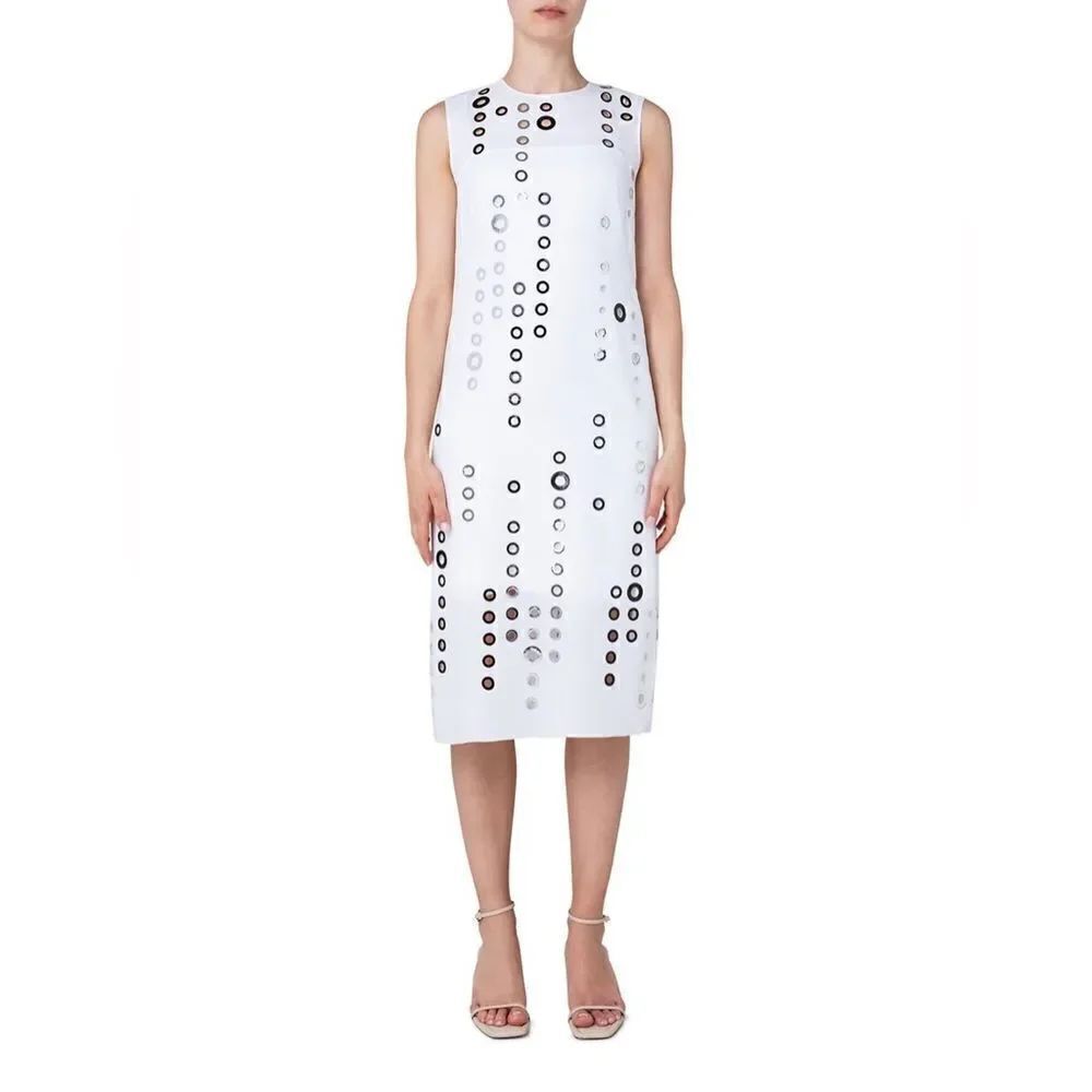 Akris punto Lasercut Eyelet Slip Dress size 4